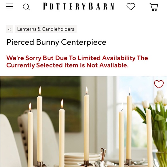 Pottery Barn Rustic Wood with Pierced Metal Bunny and Birds Taper Candle Holder - Picture 11 of 11